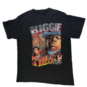 Notorious B.I.G. Men's Medium Black T-Shirt Retro Rap Hip Hop